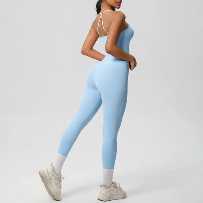 Halter Yoga Top Set Fitness Gym Suit Training Sleeveless Sport Gym Tops Crossover Back Sports Underwear  Tummy Control Slimming