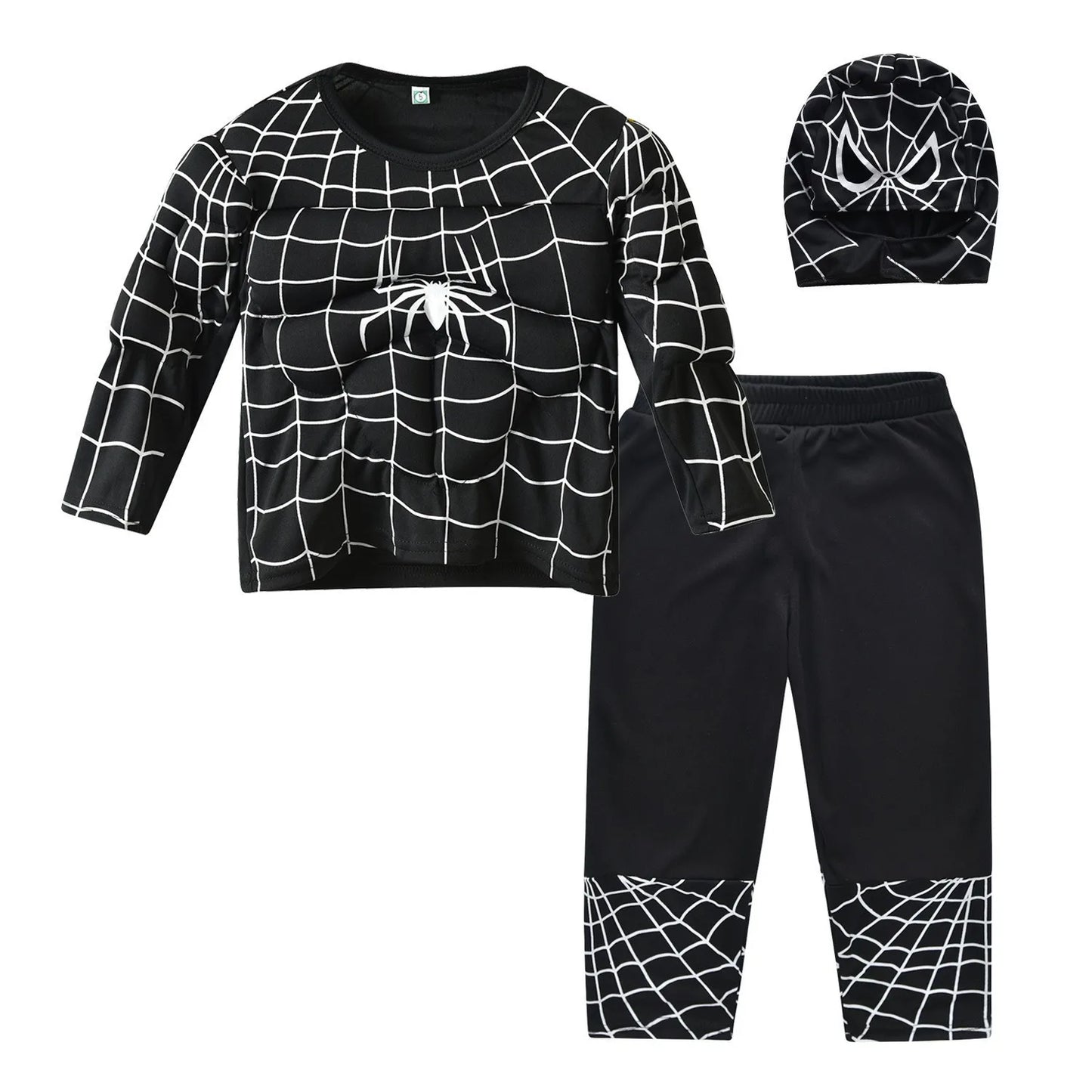 Spiderman Costume Spider-Man Muscle Suit Cosplay Superhero Avengers Boys Girls Long Sleeve Top Pant Cape Halloween Birthday Gift