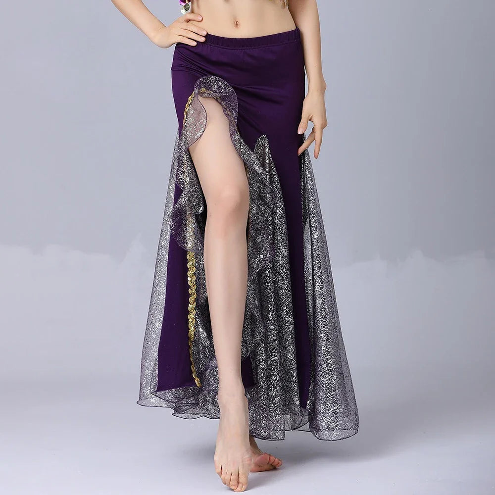 Belly Dance Long Skirt Women Clothing Fashion Clothes Streetwear Harajuku Sequin Hotsweet Performance Costume Dance Wear Stage