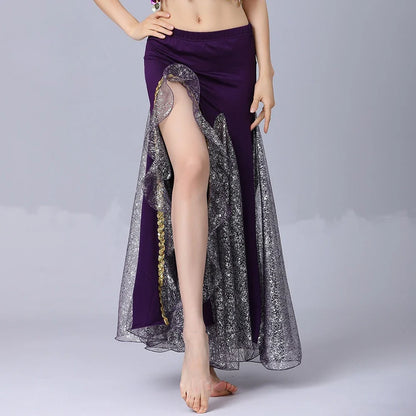 Belly Dance Long Skirt Women Clothing Fashion Clothes Streetwear Harajuku Sequin Hotsweet Performance Costume Dance Wear Stage