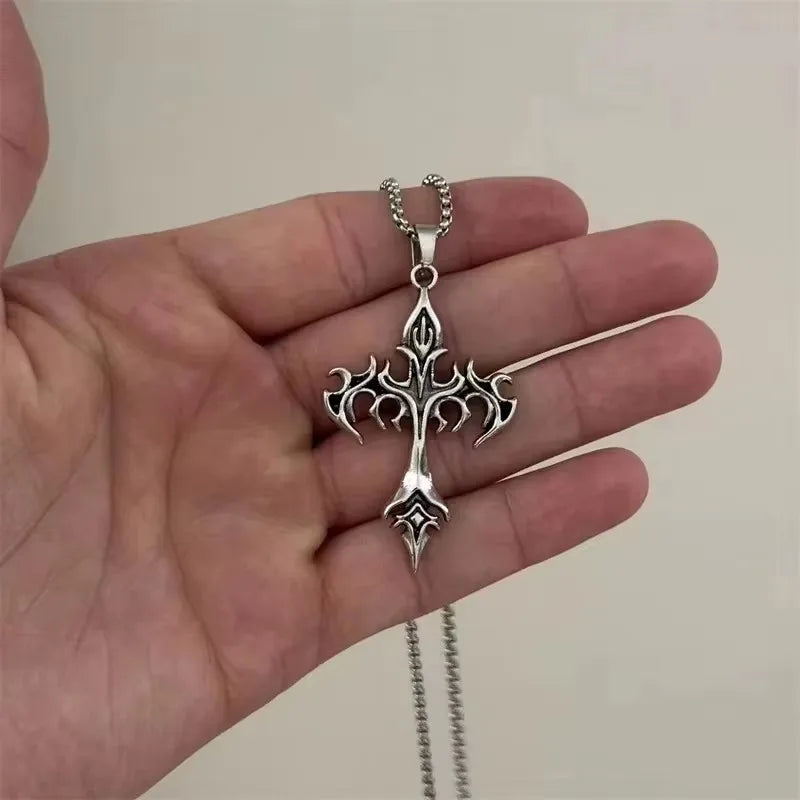 European And American Fashion Personality Retro Gothic Cross Necklace For Men And Women Street Hip-Hop Trendsetters Versatile Pe