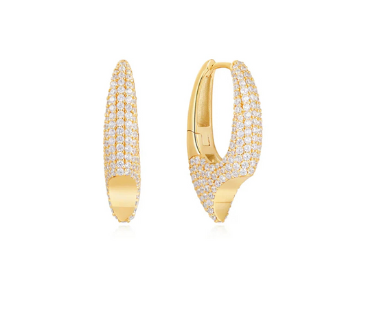 925 Sterling Silver Irregular Big Hoop Earring Piercing CZ Zircon Trend Fine Casual Daily Shiny Jewelry Gift