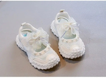 Girls' princess sandals summer 2026 new children's Baotou foreign pearl single mesh shoes for children mesh sneakers