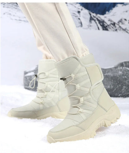 Men's Winter Shoes Waterproof Men's Boots Warm Plush Couple Snow Boots Outdoor Non-slip Hiking Boots Men Work Ankle Boots