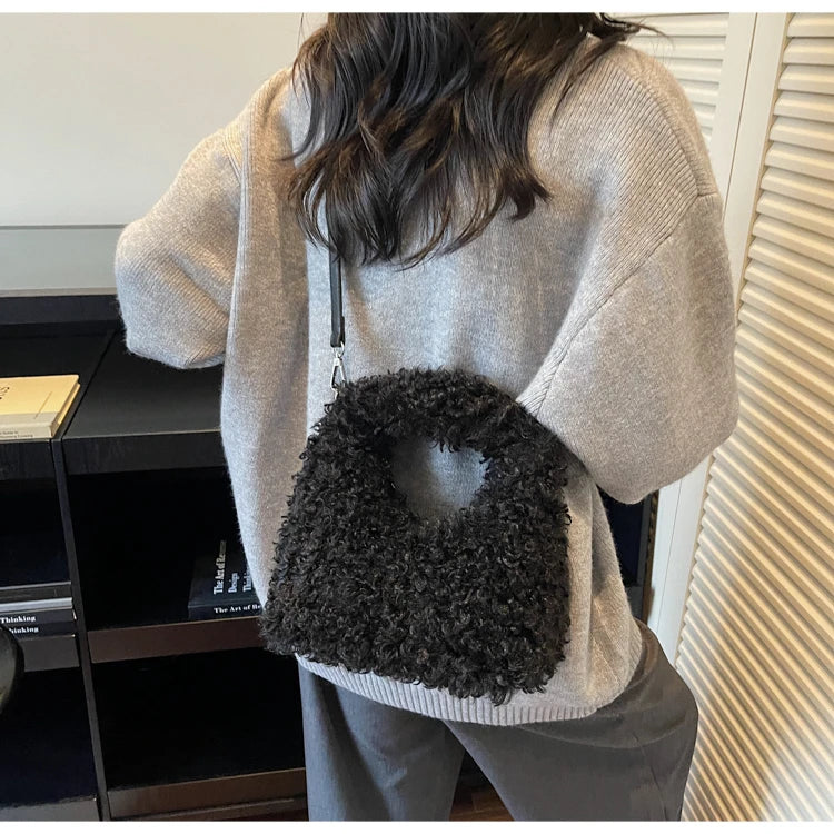 Plush Sweet Shoulder Bags for Women Cute Autumn and Winter 2025 New Versatile Fashion Large Capacity Women's Handbags