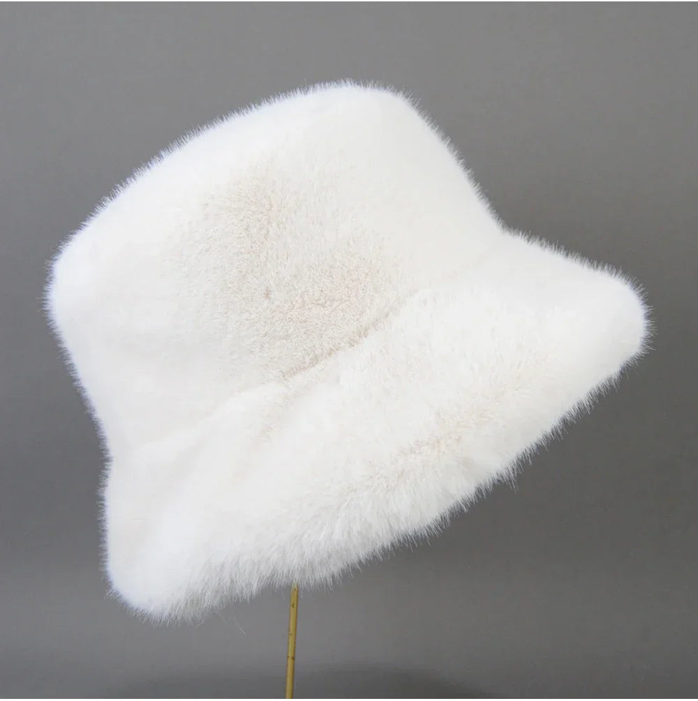 False Mink Fur Berets Elegant Women's Winter Caps New Design Fashion Artificial Fur Hats Knitted Warm False Mink Fur Beanies Hat