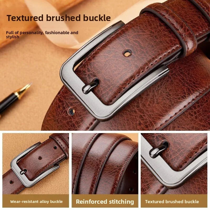 Cross-Border Foreign Trade Belt Men's High-End Versatile Business Belt Pin Buckle Source Manufacturer Wholesale