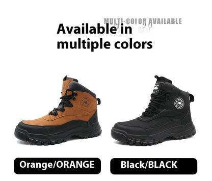 New fashion high-top anti-smashing and anti-puncture safety shoes steel toe toe wear-resistant work shoes men's protective shoes