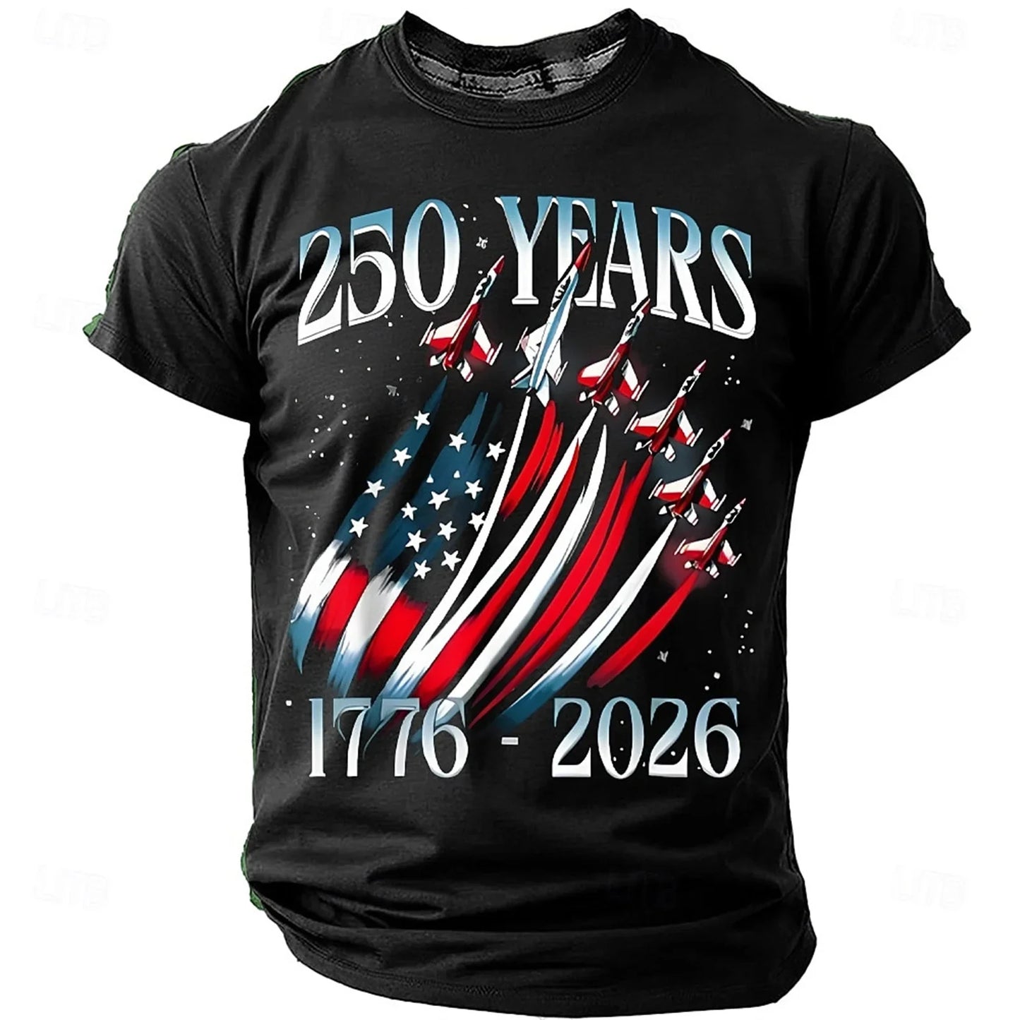 250 Years Men'S T-Shirt Patriotic American Flag Print Tee Independence Day Short Sleeve Crew Neck Casual Tops Holiday Party 2026