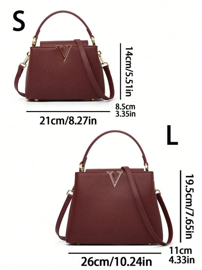 New 2025 simple V-shaped decorative handheld fashionable messenger bag trendy bucket women's small bag