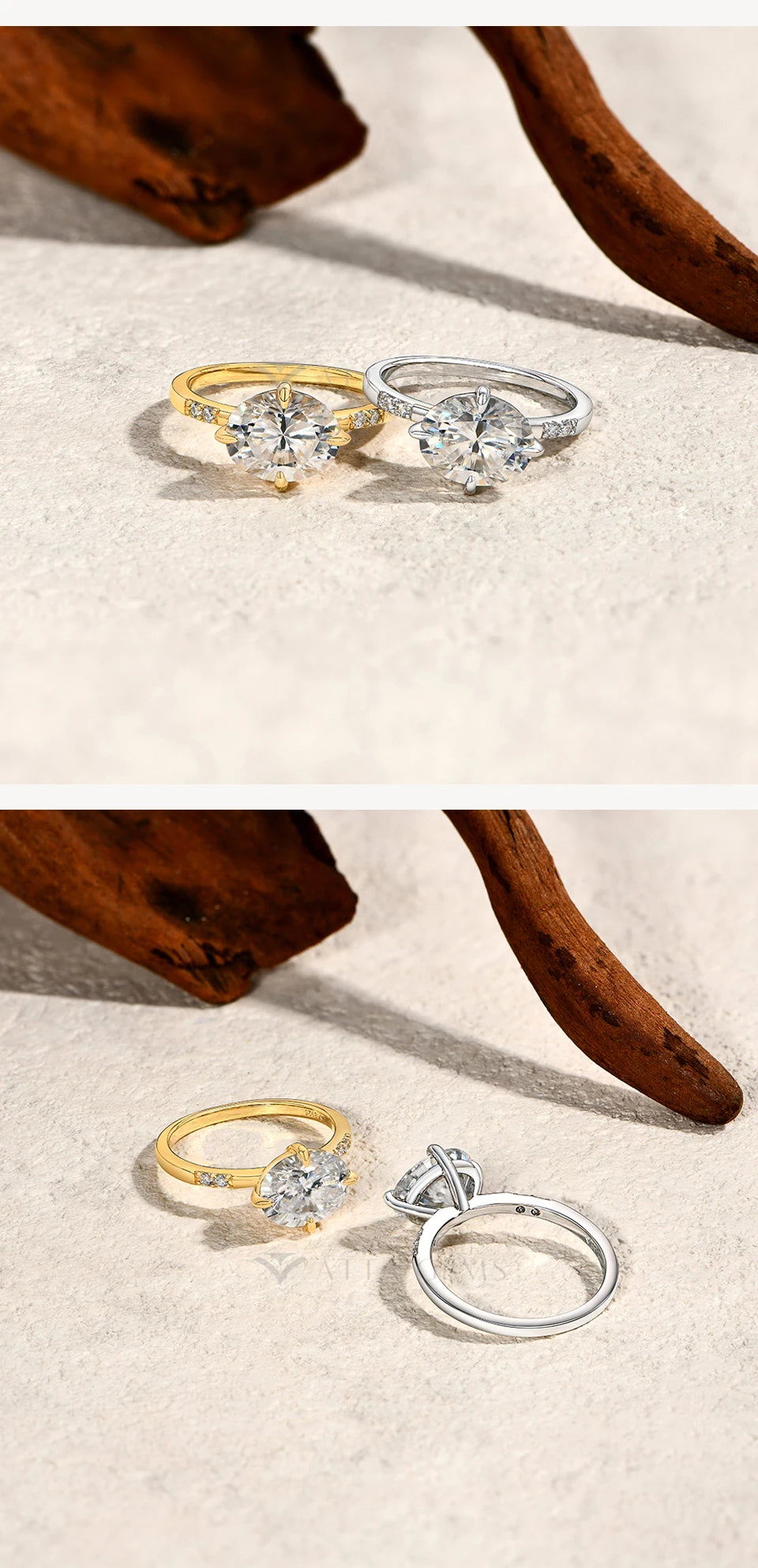 New Oval Cut 4.0CT Moissanite Rings for Women 925 Silver 18K Gold Plated Wedding Ring Exquisite Engagement Fine jewelry