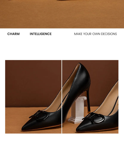 Woman shoes  High Heels New Pointed Metal Buckle Party Carnival Women's Shoes 9cm