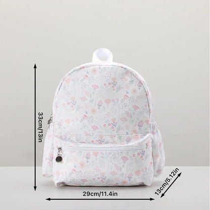 Plaid Backpack For Girls Boys Floral Waterproof Nylon Schoolbag Durable Lightweight Book Bag For Students