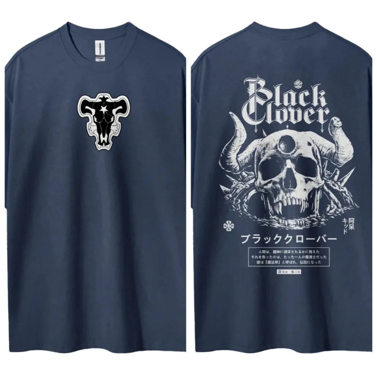 Black Clover T-shirt Men's Pure Cotton Casual  Round Neck T-shirt Short Sleeve Clothing Summer Sports Casual Short Sleeve Top