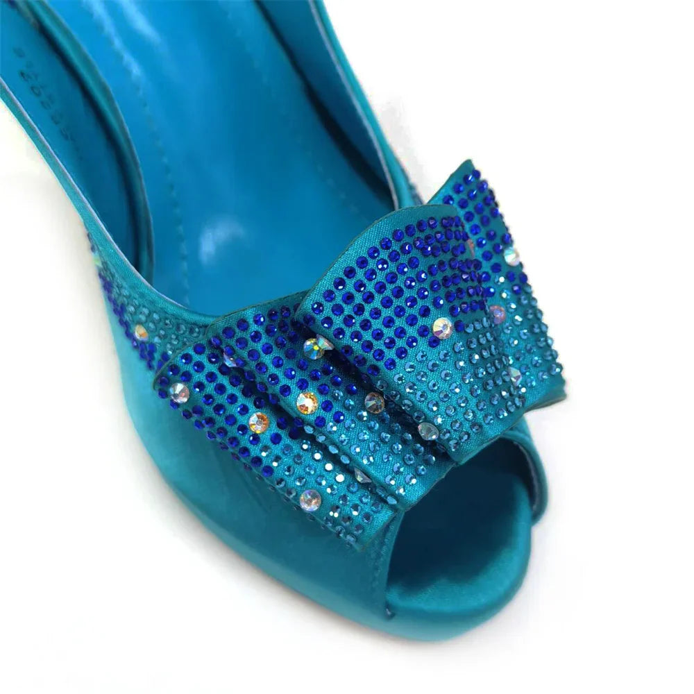 Shoes Matching Bag With Applique Mature African Ladies Super High Heels Sandals for Party Fashionable Italian Women
