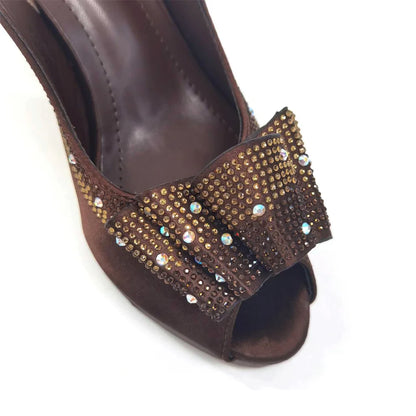 Shoes Matching Bag With Applique Mature African Ladies Super High Heels Sandals for Party Fashionable Italian Women