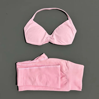 2 Piece Yoga Clothes Women Tracksuit Athletic Wear Pilates Fitness Suit Gym Workout Push Up Clothes Sports Bra Leggings Suit