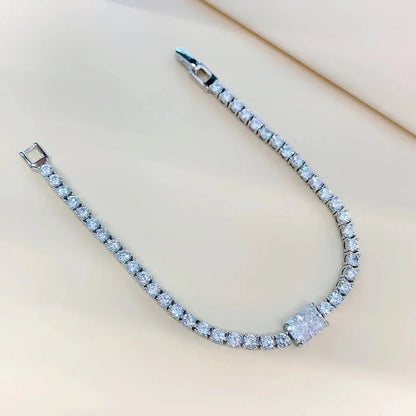 S925 Sterling Silver Moissanite Tennis Bracelet 6*8mm D Color Rectangular Shaped Radiant Cut Diamond Bracelets for Women Jewelry