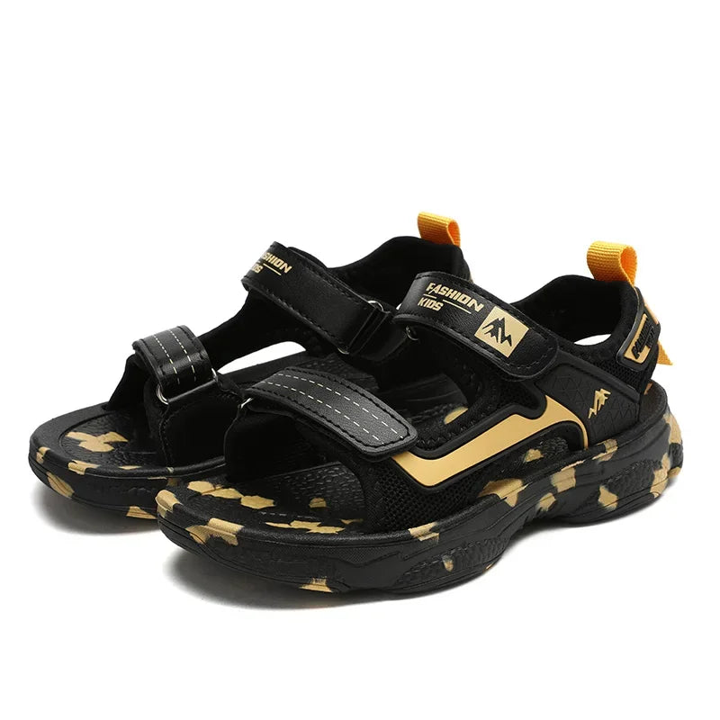 2025 Summer Boys Soft Sandals Fashion Children Shoes Autumn Light Cartoon Sandalias Flat Beach 4-12 Years Old Kids Shoes 12yrs