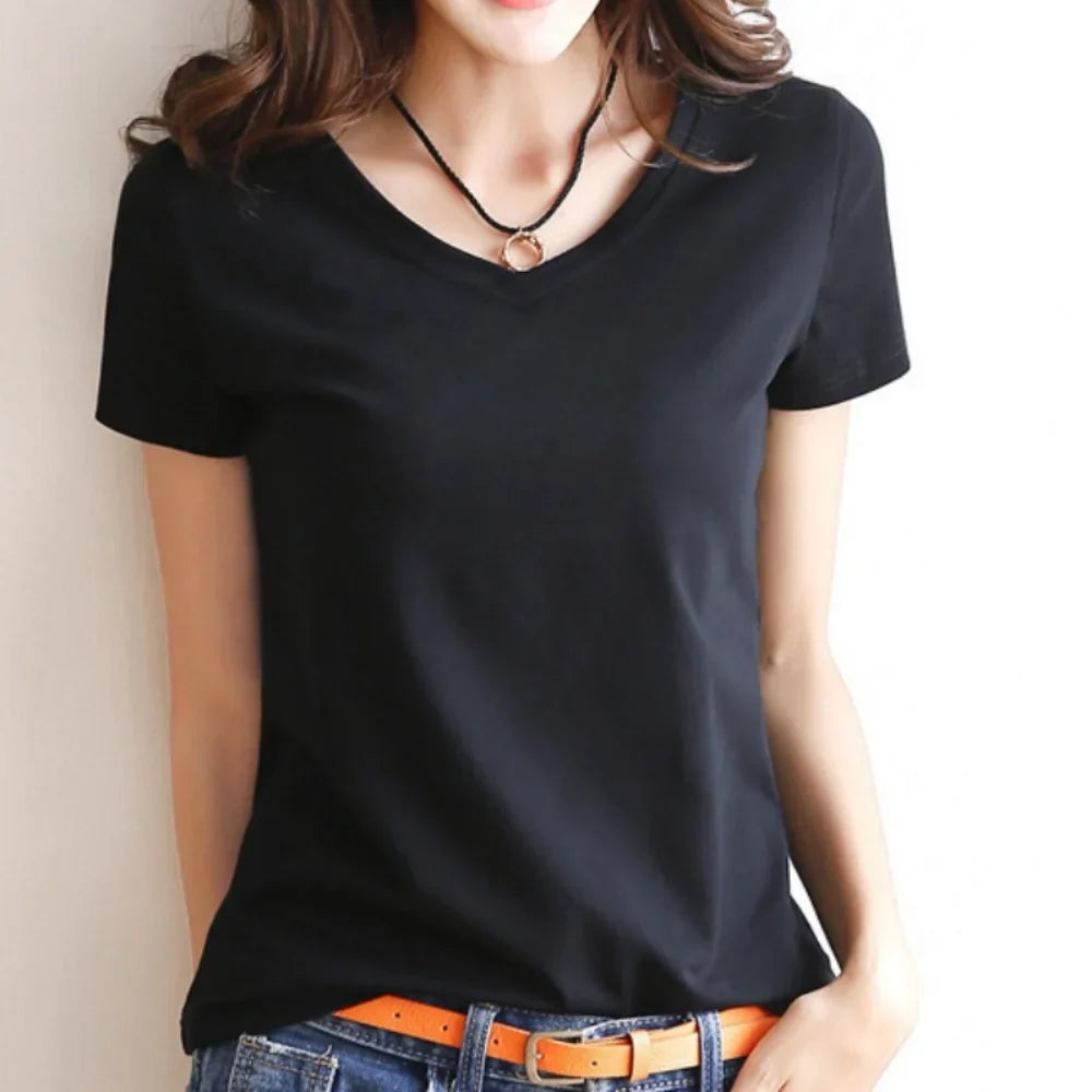 O Neck V Neck Short Sleeve Shirt Women Winter Bottoming Crop Tops Black Casual  Slim Basic Velvet Heating Fiber Thermal T-Shirts