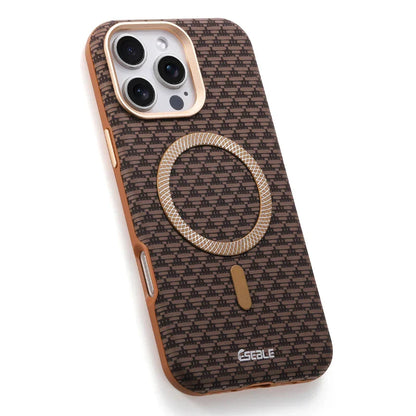 For Magsafe Magnetic Solid Color Triangle Pattern Phone Case for iPhone 17 Pro Max 15 13 14 16 Pro Max Bumper Back Cover