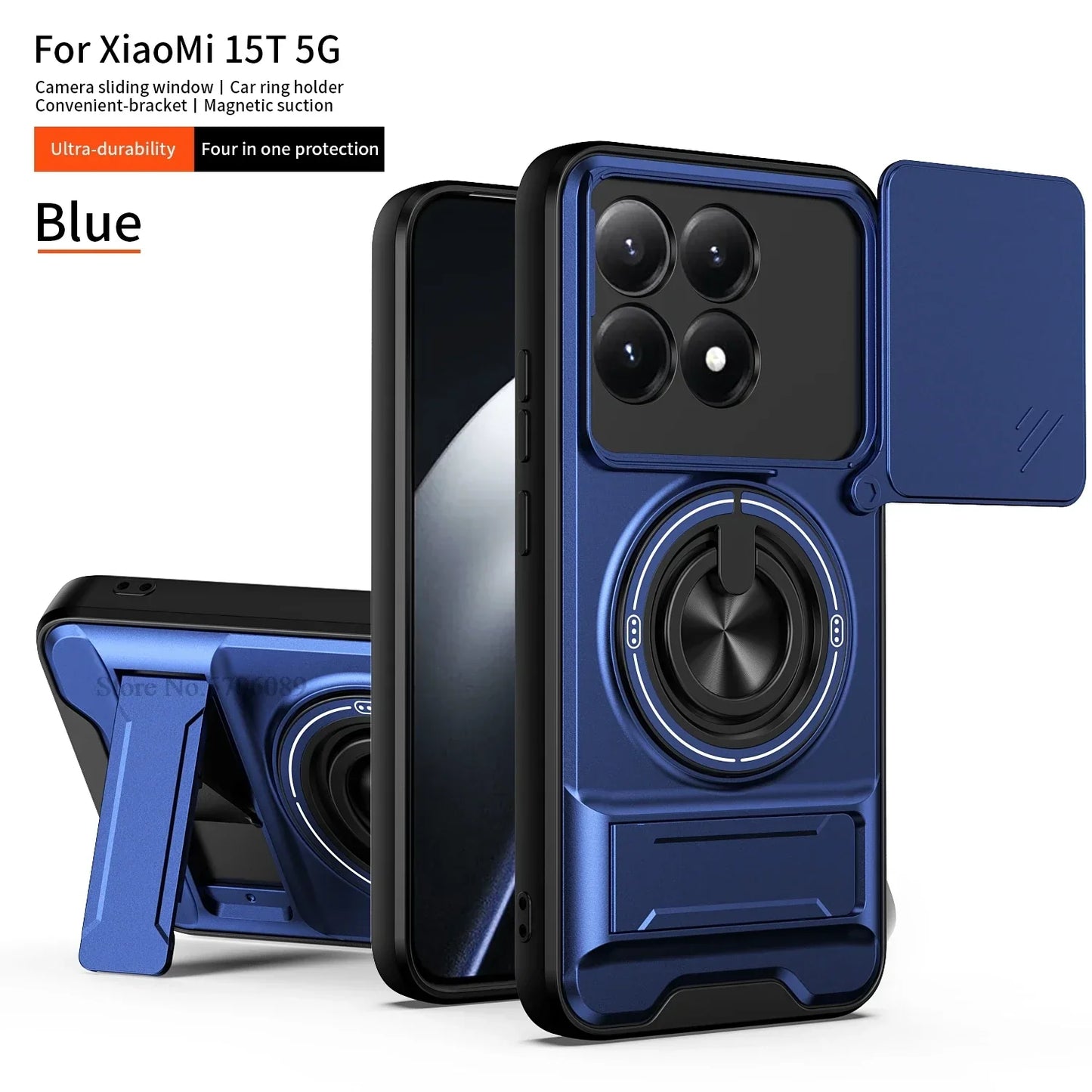 15T/15T Pro Armor Case For Xiaomi 15T Pro Case Shockproof Slide Lens Protector Phone Cover For Xiaomi 15T Case Fundas With Ring