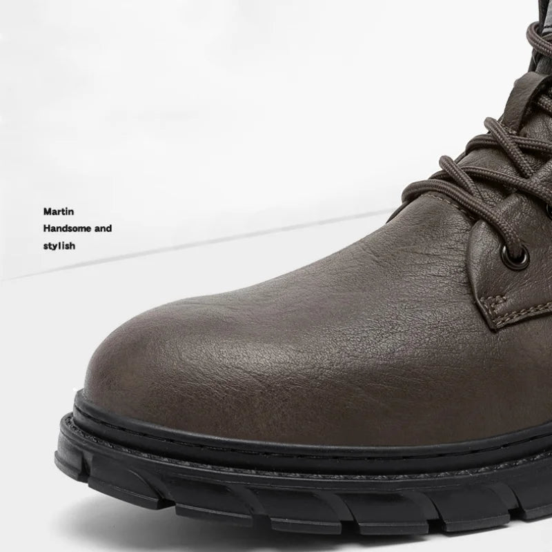 Winter Men Boots Outdoor Leather Ankle Boots Lightweight High Top Casual Boots Designer Male Work Boots Classic Handmade Boots