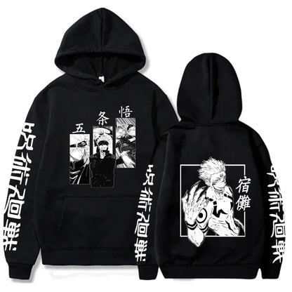 Latest anime printed hoodie spell battle hoodie Harajuku autumn and winter streetwear tiger cane Yuren casual hoodie