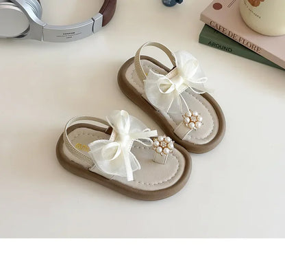 2025 Children Sandals for Girls Summer New Fashion Korean Style Soft Bottom Anti-slippery Versatile Chic Princess Beach Shoes