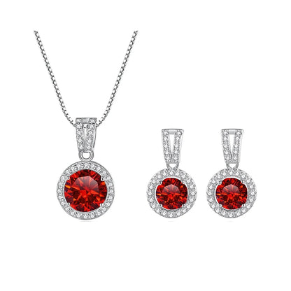 2ct total Moissanite Jewelry Set Sterling Silver 925 Necklace Earrings Fine Jewerly Wedding Set Pass Dismond Tester
