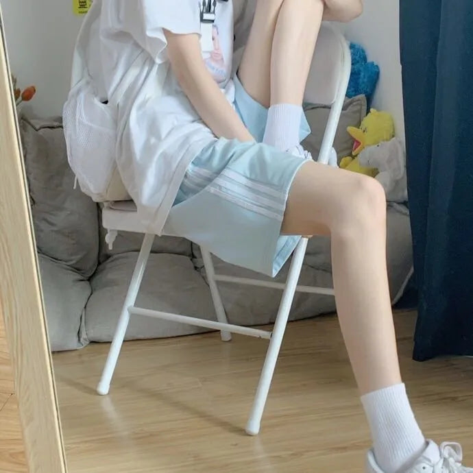 Cotton sports shorts women's summer and Korean version loose wide-footed five-point pants