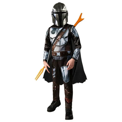 Boys Classic Movie Mask Costume Printed Cartoon Warrior Armor Bodysuit Kids Fantasy Cosplay Costume Halloween