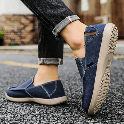 Large Size Canvas Shoes Men's Slip-On Loafers Casual Breathable Independent Station Cross-Border Shoes Adult Low Heel Rubber