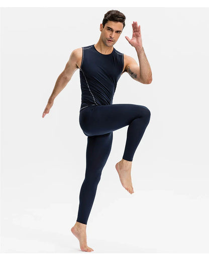 Men's Running Leggings Quick Dry Gym Fitness Sports Pants Workout Training Jogging Sports Trousers Compression Sport Pants