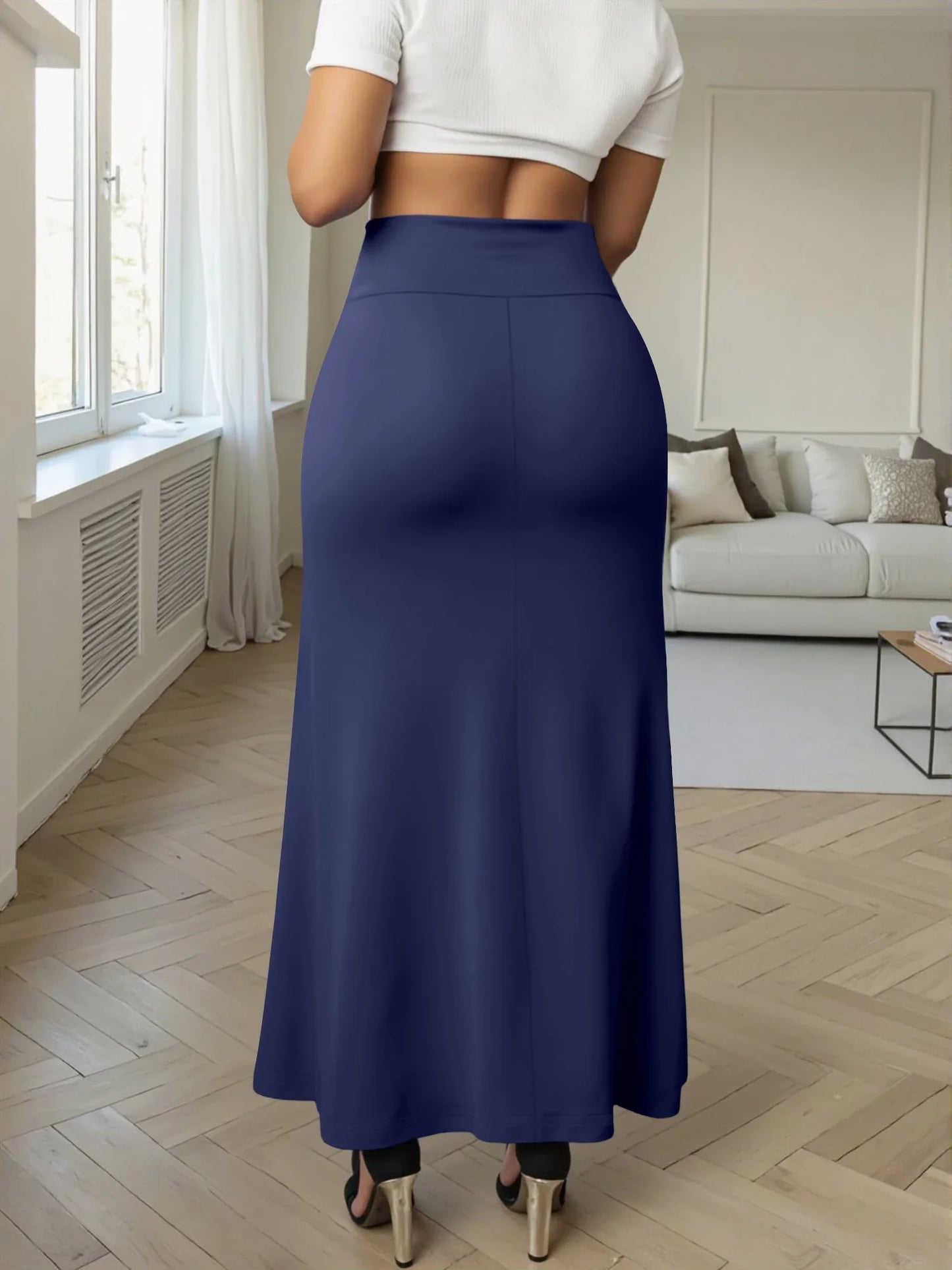 Women Midi Skirt High Waist A line Flowy Design Breathable Material Perfect for Fashion Events Casual Street Style Weekend Trips