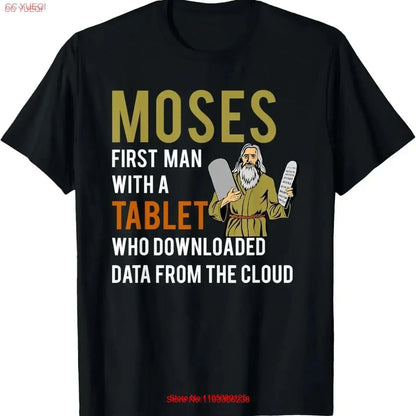 Funny Jewish Passover Moses Tablet Data Cloud Computing T Shirt vintage Washed Comfortable designer clothes homme Soft  Stylish