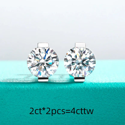 1cttw-6cttw Moissanites Earrings 925 Sterling Silver D Color VVS1 Moissanite Classic Stud Earrings for Woman Jewelry
