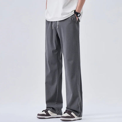 Brand Soft Jeans for Men Spring Thin Draped Comfortable Straight Trousers Drawstring Male Baggy Denim Pants Streetwear