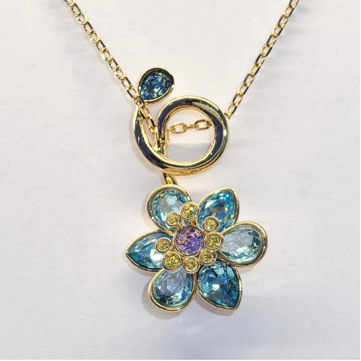 2025 New Trend Fine Jewelry Sets Charm Pink Blue Flower Crystal Fashion Original Luxury Necklace Earring Romantic Gift for Women