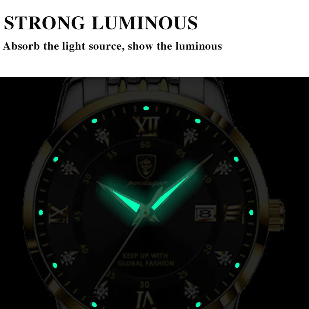 Luxury Woman Watch Waterproof Stainless Steel Luminous Date Ladies Watch Fashion Simple Casual Women’s Quartz Watches