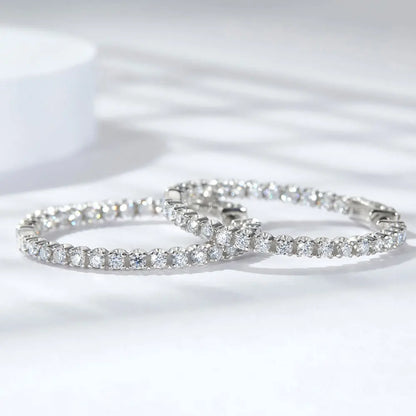 D VVS1 Moissanite Hoop Earrings for Women Sparking Diamond with GRA Original s925 Sterling Silver Plated 18k Earring