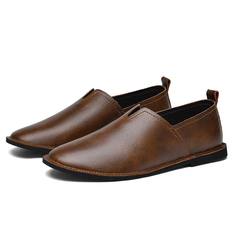 Mocassins Casuais Retrô Masculinos de Sola Macia Confortáveis e Antiderrapantes Feitos à Mão para Sapatos de Negócios Casuais 38-47