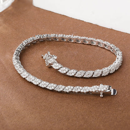 Shape Full Moissanite Tennis Bracelets for Women Men S925 Silver D Color Sparkling Diamond Bangles with Certificate