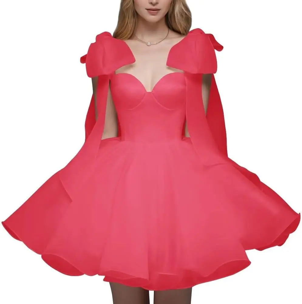 Short Wedding Dresses for Bride Organza Sweetheart 2026 Ball Gown for Women Puffy Homecoming Dresses Party Evening Dresses