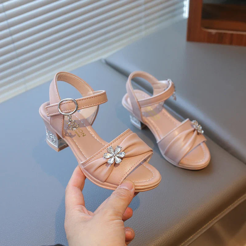 Girls Princess Sandals Summer Kids Low Heels Fashion Party Dress Casual Shoes Outdoor Causal Sandals Children Soft Sole Bow