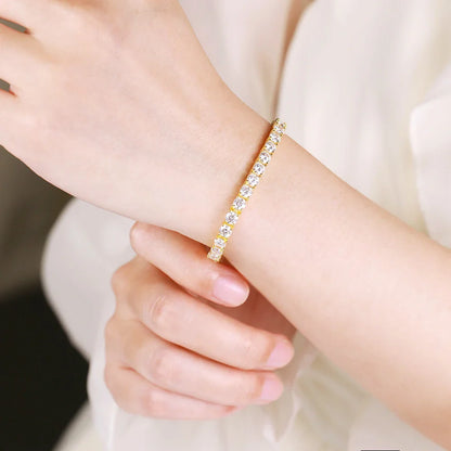 Real D Color Full 2/2.5/3/4/5/6.5mm Moissanite Tennis Bracelet For Women S925 Plated 18K Rose Gold Diamond Link Bracelets