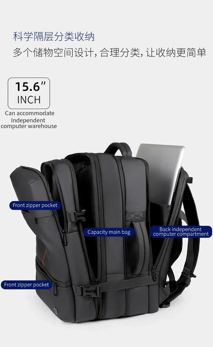 Men's Backpack with Expandable Vacuum Compression, Large Capacity, Dry and Wet Separation, Multifunctional Business Backpack for Short Business Trips