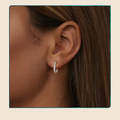 Gold Moissanite Hoop Earrings for Women, 925 Sterling Silver D Color Round Cut Lab Diamond Hypoallergenic Earrings