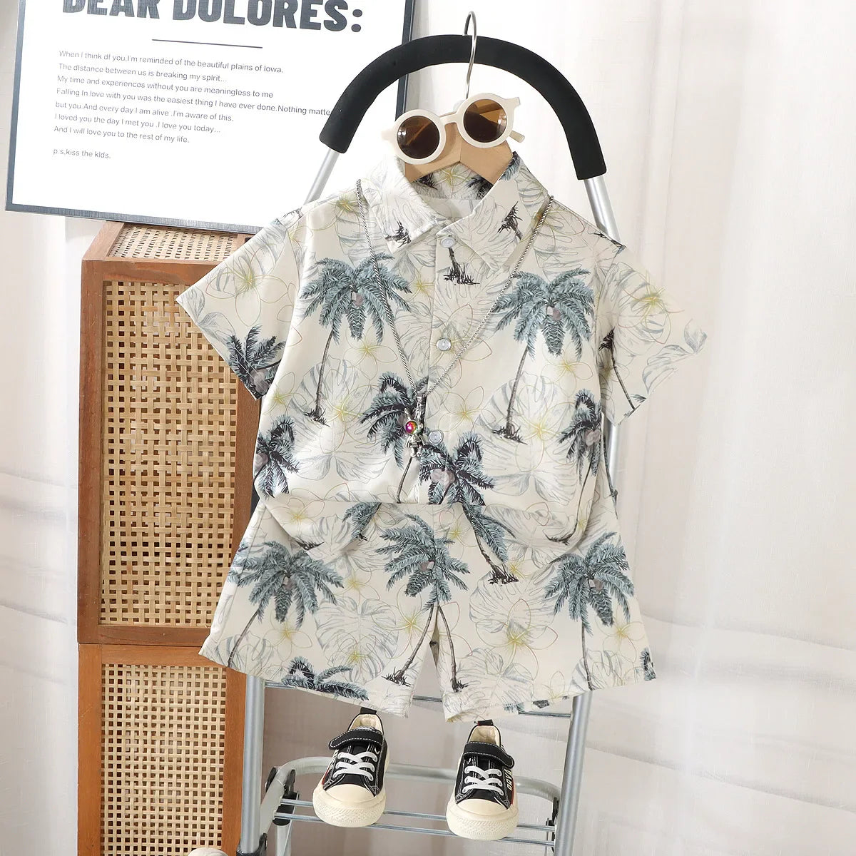 0-8Y Kids Baby Boy Clothes Summer Floral Print Sets 2Pcs Short Sleeve Shirt+Shorts Child Boy Beach Wear Casual Outfits