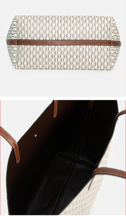 CH Elegante Luxo Leve Prática Com Bolsas Cor Pura Simples Grande Capacidade Casual Resistente Marca Bolsa Feminina Bolsa de Ombro